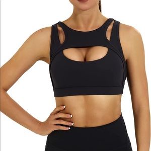black sports bra top
